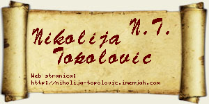 Nikolija Topolović vizit kartica